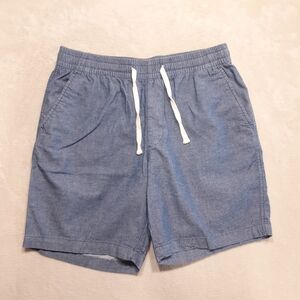 Old Navy Mens Drawstring Jogger Shorts Medium Blue Cotton Spandex Chambray